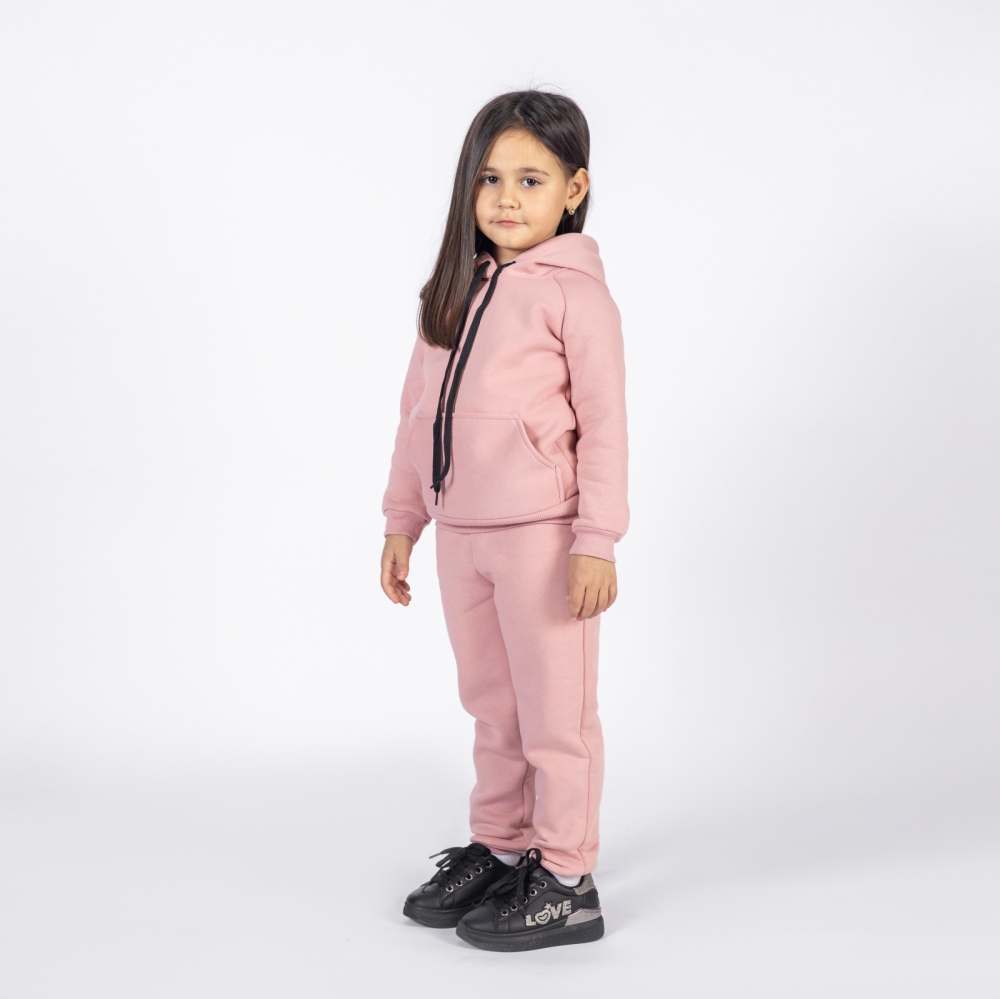 296-П. Свитшот с капюшоном  + Штаны, хлопок 65%, 35% ПЭ, 3-х нитка (начес) пудра 98,104,110,116