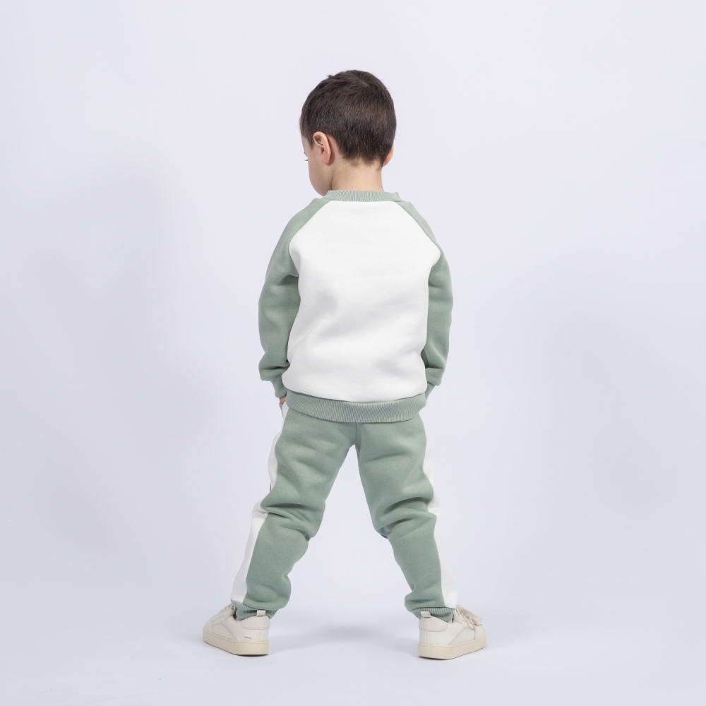 314-ОЛ. Свитшот + Штаны, олива, хлопок 65%, 35% ПЭ, 3-х нитка (начес) 80,86,92,98,104