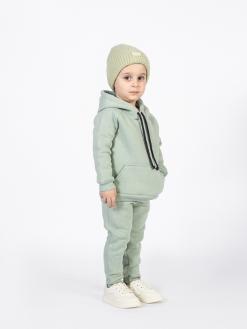 296-ОЛ. Свитшот с капюшоном  + Штаны, хлопок 65%, 35% ПЭ, 3-х нитка (начес) оливковый 146,152,158
