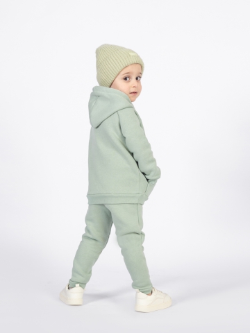 296-ОЛ. Свитшот с капюшоном  + Штаны, хлопок 65%, 35% ПЭ, 3-х нитка (начес) оливковый 80,86,92